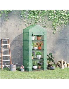 Outsunny 4 Tier Mini Greenhouse, Portable Green House, Green 845-228V02 2