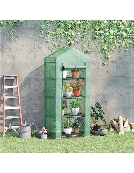 Outsunny 4 Tier Mini Greenhouse, Portable Green House, Green 845-228V02 - pic 38425 | FastDaddyshop
