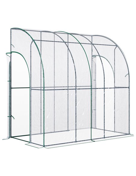 Outsunny Outdoor Walk-In Lean to Wall Tunnel Greenhouse, Green 845-592V01 - pic 38433 | FastDaddyshop
