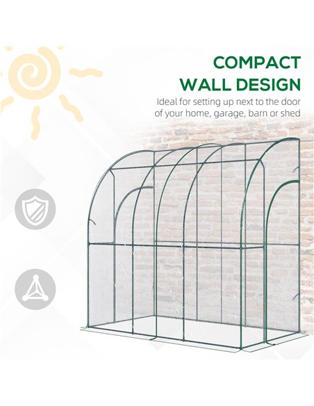 Outsunny Outdoor Walk-In Lean to Wall Tunnel Greenhouse, Green 845-592V01 - pic 38437 | FastDaddyshop
