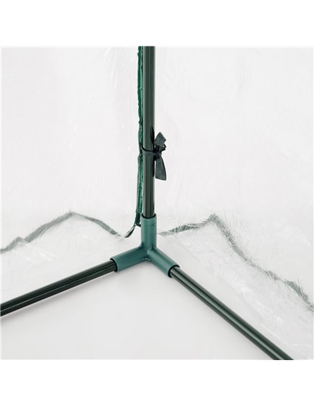 Outsunny Outdoor Walk-In Lean to Wall Tunnel Greenhouse with Zippered Roll Up Door PVC Cover Sloping Top, Clear, Green 214cm x 1 - pic 38441 | FastDaddyshop