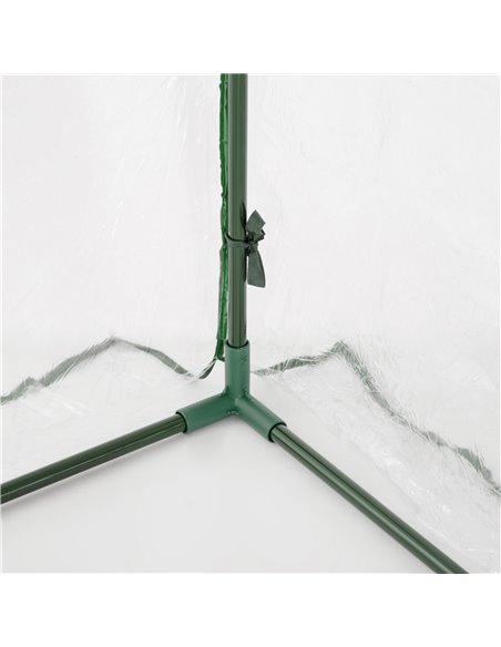 Outsunny Walk-In Greenhouse Lean to Wall Tunnel Greenhouse with Zippered Roll Up Door PVC Cover Sloping Top, 143 x 118 x 212 cm  - pic 38449 | FastDaddyshop