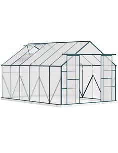 Outsunny Aluminium Polycarbonate Greenhouse, Green & Clear 845-533