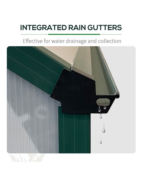 Outsunny Aluminium Greenhouse Polycarbonate Walk-in Garden Greenhouse Kit with Adjustable Roof Vent, Rain Gutter and Foundation, - pic 38457 | FastDaddyshop