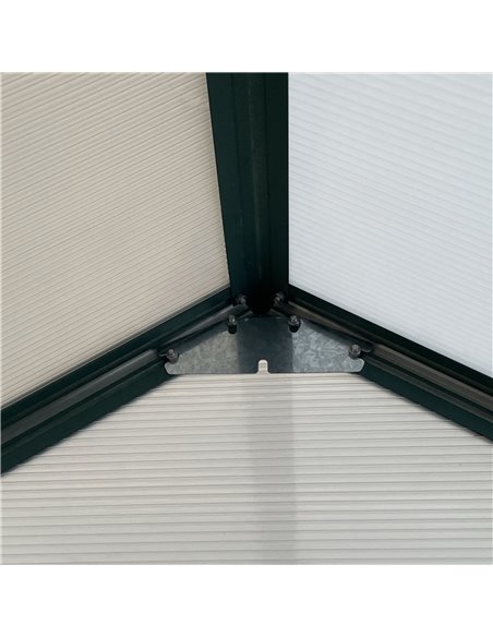 Outsunny Aluminium Greenhouse Polycarbonate Walk-in Garden Greenhouse Kit with Adjustable Roof Vent, Rain Gutter and Foundation, - pic 38458 | FastDaddyshop