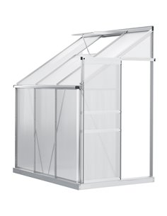 Outsunny Walk-In Polycarbonate Garden Greenhouse, Silver & Clear 845-539