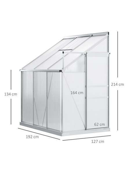 Outsunny Walk-In Polycarbonate Garden Greenhouse, Silver & Clear 845-539 - pic 38480 | FastDaddyshop