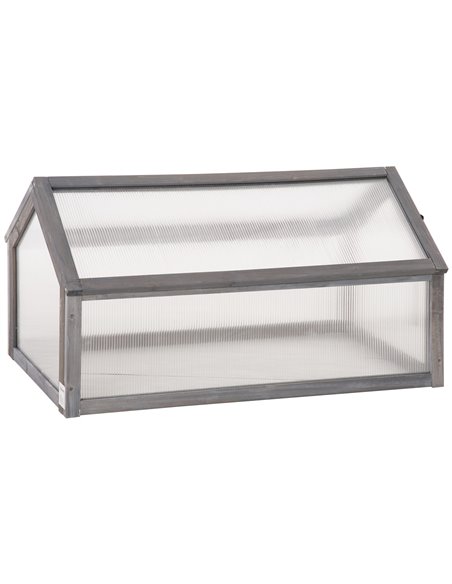 Outsunny Wooden Cold Frame Polycarbonate Greenhouse, Grey 845-671GY - pic 38487 | FastDaddyshop