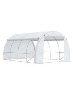 Outsunny 4 x 3 x 2 m Polytunnel Greenhouse, White 845-612V01WT