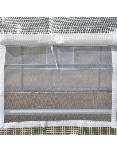 Outsunny 4 x 3 x 2 m Polytunnel Greenhouse with Steel Frame, Reinforced Cover, Zippered Door and 8 Windows for Garden and Backya