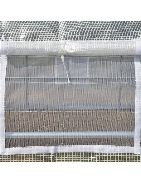 Outsunny 4 x 3 x 2 m Polytunnel Greenhouse with Steel Frame, Reinforced Cover, Zippered Door and 8 Windows for Garden and Backya - pic 38504 | FastDaddyshop