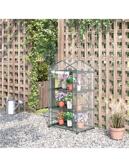 Outsunny 3 Tier Mini Greenhouse Portable Garden Grow House, Clear 845-606 - pic 38506 | FastDaddyshop