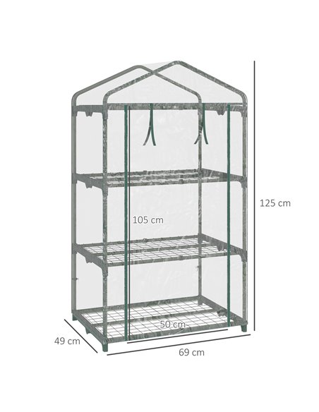 Outsunny 3 Tier Mini Greenhouse Portable Garden Grow House, Clear 845-606 - pic 38507 | FastDaddyshop