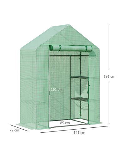 Outsunny Walk-In Greenhouse Portable Gardening Plant Grow House, Green 845-511