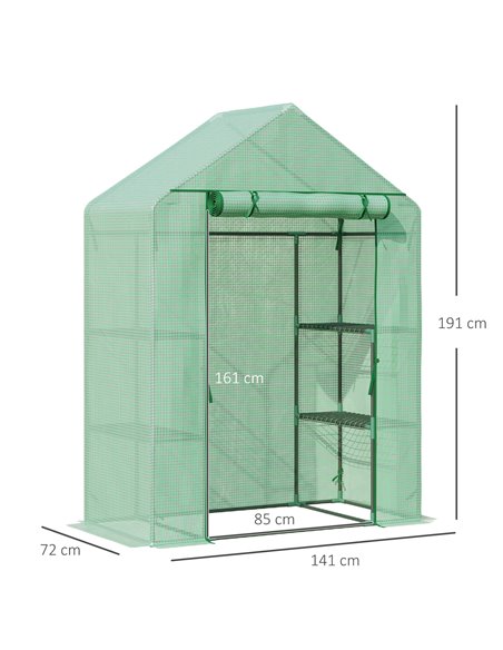 Outsunny Walk-In Greenhouse Portable Gardening Plant Grow House, Green 845-511 - pic 38534 | FastDaddyshop