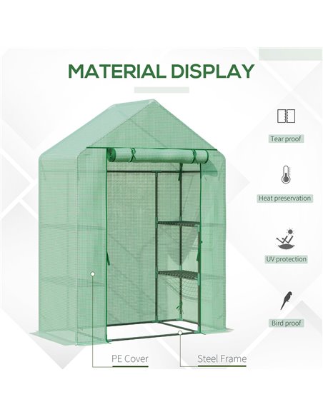 Outsunny Walk-In Greenhouse Portable Gardening Plant Grow House, Green 845-511 - pic 38535 | FastDaddyshop
