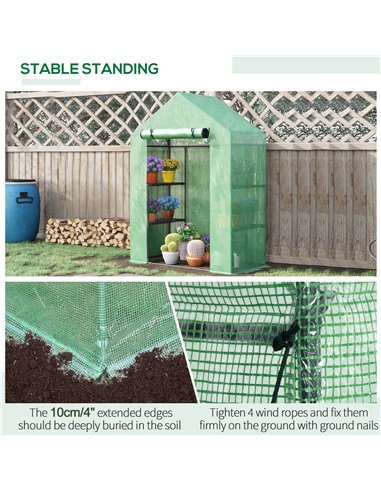 Outsunny Walk-In Greenhouse Portable Gardening Plant Grow House, Green 845-511