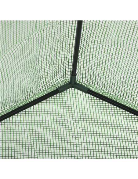 Outsunny Walk-In Greenhouse Portable Gardening Plant Grow House with 2 Tier Shelf, Roll-Up Zippered Door and PE Cover, 141 x 72  - pic 38540 | FastDaddyshop