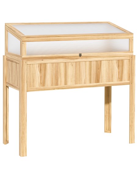 Outsunny Raised Garden Bed 2-IN-1 Wood Cold Frame Greenhouse, Natural 845-655ND - pic 38550 | FastDaddyshop