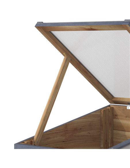 Outsunny Wooden Cold Frame Greenhouse Garden Polycarbonate Grow House  with Independent Openable Top Covers for Plants, 100 x 50 - pic 38566 | FastDaddyshop