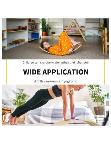 HOMCOM Wood Wobble Board with Ropes, Balance Board for Full Body Workout, Multipurpose for Kids and Adults