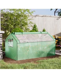 Outsunny Mini Greenhouse Metal Frame Growhouse, Green 845-623 2
