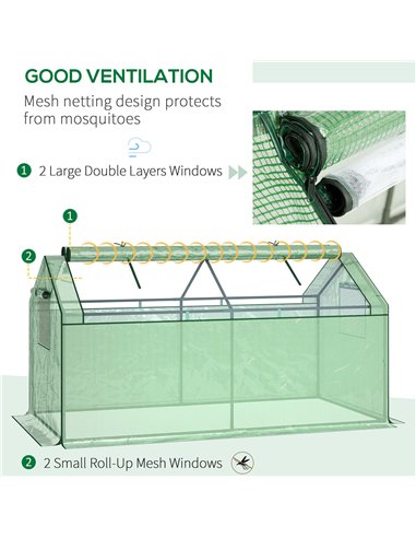 Outsunny Mini Greenhouse Metal Frame Growhouse, Green 845-623