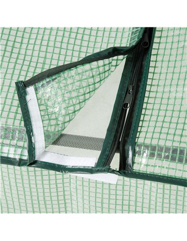 Outsunny Mini Greenhouse Portable Garden Greenhouse Metal Frame Growhouse with Large Zipper Windows for Plants, 180 x 92 x 92 cm