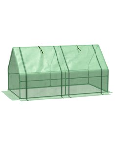 Outsunny Mini Small Greenhouse with Steel Frame, Green 845-204V03GN