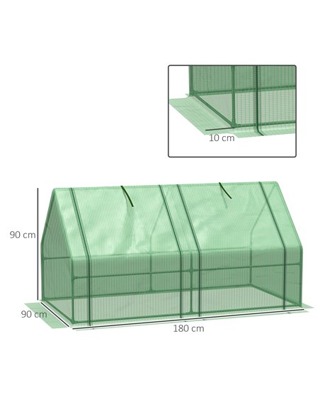 Outsunny Mini Small Greenhouse with Steel Frame, Green 845-204V03GN - pic 38606 | FastDaddyshop