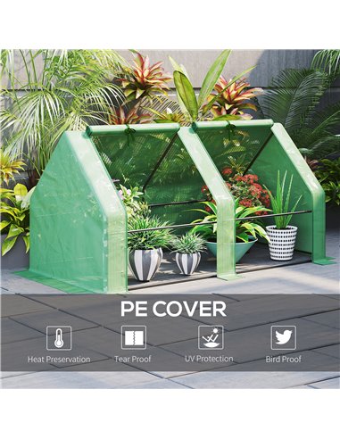 Outsunny Mini Small Greenhouse with Steel Frame, Green 845-204V03GN