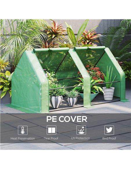 Outsunny Mini Small Greenhouse with Steel Frame, Green 845-204V03GN - pic 38607 | FastDaddyshop