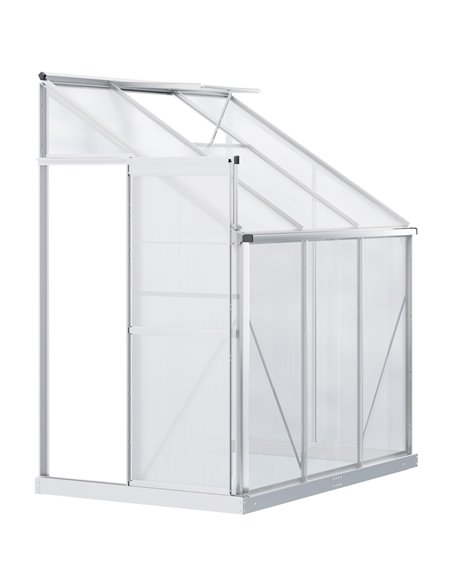 Outsunny Walk-In Lean to Wall Greenhouse, Silver 845-391V02SR - pic 38622 | FastDaddyshop