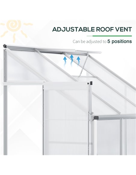Outsunny Walk-In Lean to Wall Greenhouse, Silver 845-391V02SR - pic 38625 | FastDaddyshop