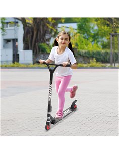 HOMCOM Push Stunt Scooter, 2 Wheels, Fixed Bar, 360 Degree-Black