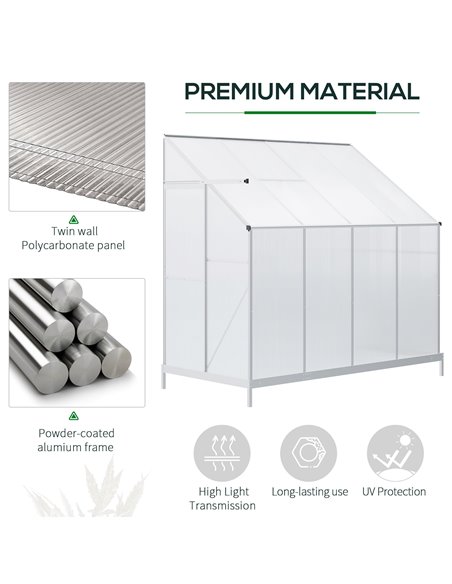 Outsunny Walk-In Lean to Greenhouse, Silver 845-391V03 - pic 38635 | FastDaddyshop