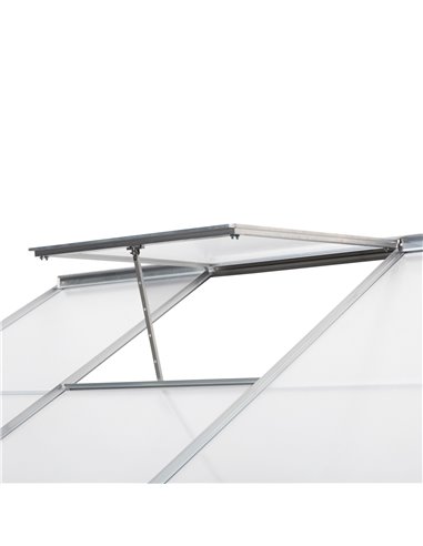 Outsunny Walk-In Lean to Greenhouse Garden Heavy Duty Aluminium Polycarbonate with Roof Vent for Plants Herbs Vegetables, Silver