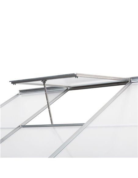 Outsunny Walk-In Lean to Greenhouse Garden Heavy Duty Aluminium Polycarbonate with Roof Vent for Plants Herbs Vegetables, Silver - pic 38639 | FastDaddyshop