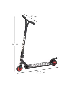 HOMCOM Push Stunt Scooter, 2 Wheels, Fixed Bar, 360 Degree-Black 2