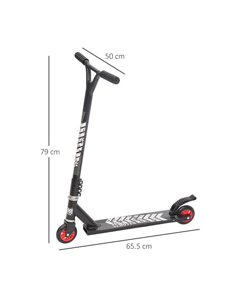 HOMCOM Push Stunt Scooter, 2 Wheels, Fixed Bar, 360 Degree-Black - pic 3864 | FastDaddyshop