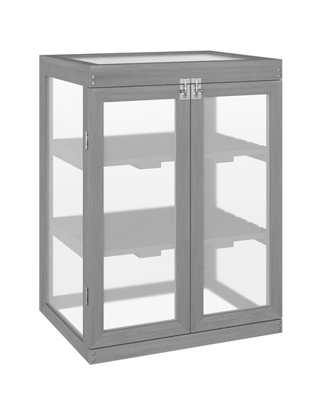 Outsunny 3-tier Wood Polycarbonate Greenhouse, Dark Grey 845-136GY - pic 38640 | FastDaddyshop