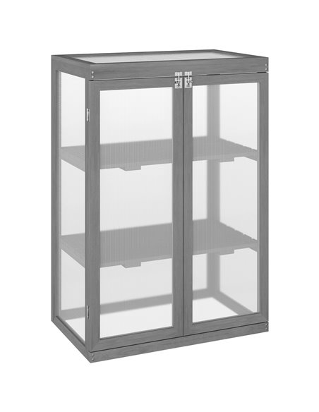 Outsunny 3-Tier Wooden Cold Frame Greenhouse, Dark Grey 845-135GY - pic 38649 | FastDaddyshop