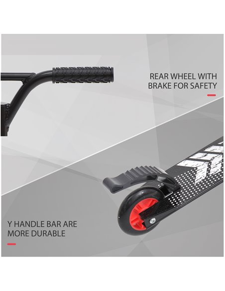 HOMCOM Push Stunt Scooter, 2 Wheels, Fixed Bar, 360 Degree-Black - pic 3865 | FastDaddyshop