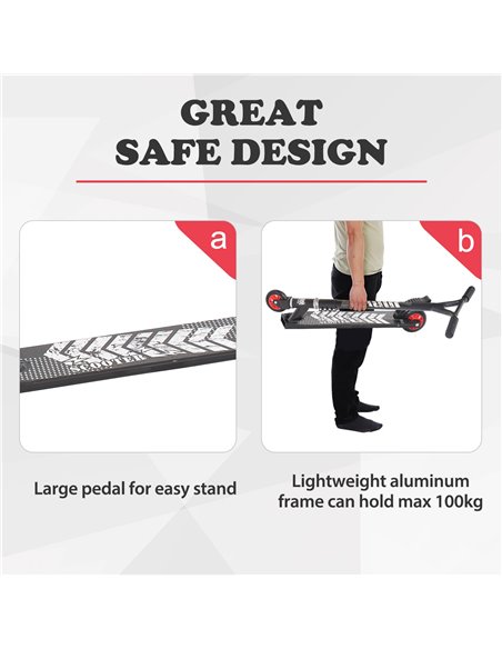 HOMCOM Push Stunt Scooter, 2 Wheels, Fixed Bar, 360 Degree-Black - pic 3867 | FastDaddyshop