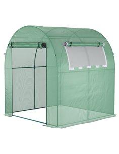 Outsunny Walk in Polytunnel Greenhouse, Green House, Green 845-775V00GN