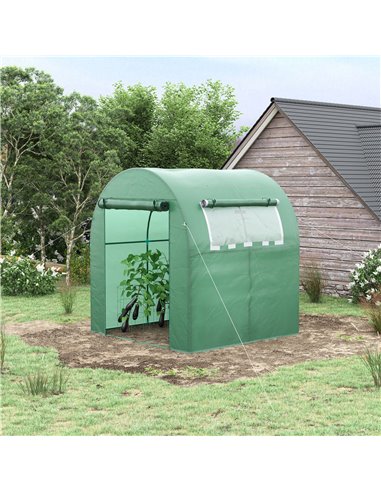 Outsunny Walk in Polytunnel Greenhouse, Green House, Green 845-775V00GN