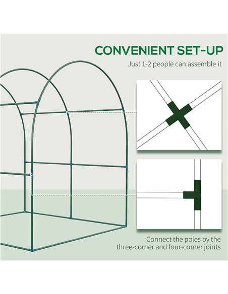 Outsunny Walk in Polytunnel Greenhouse, Green House for Garden with Roll-up Window and Door, 1.8 x 1.8 x 2 m, Green 845-775V00GN - pic 38691 | FastDaddyshop