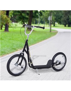 HOMCOM Pneumatic 16" Tyres Scooter-Black