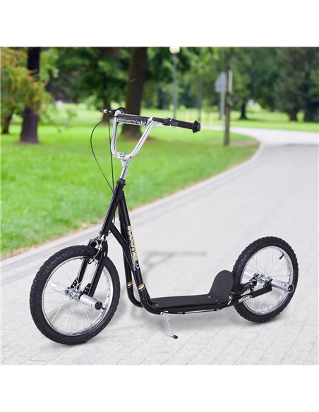 HOMCOM Pneumatic 16" Tyres Scooter-Black - pic 3871 | FastDaddyshop