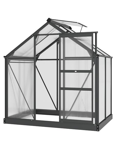 Outsunny Large Walk-In Polycarbonate Greenhouse, Grey & Clear 845-057GY - pic 38712 | FastDaddyshop